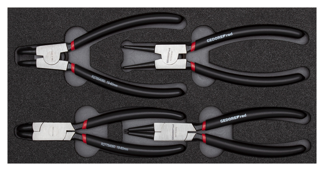 R22150017 Set of circlip pliers in 1/3 module 4-piece