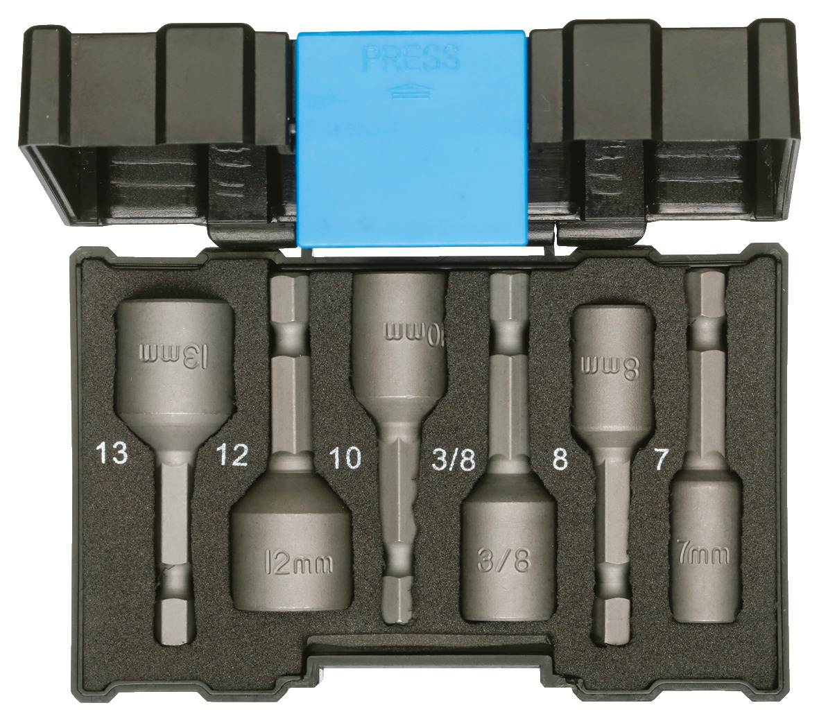 666-006 Bit box socket wrench machine mount 6 pieces