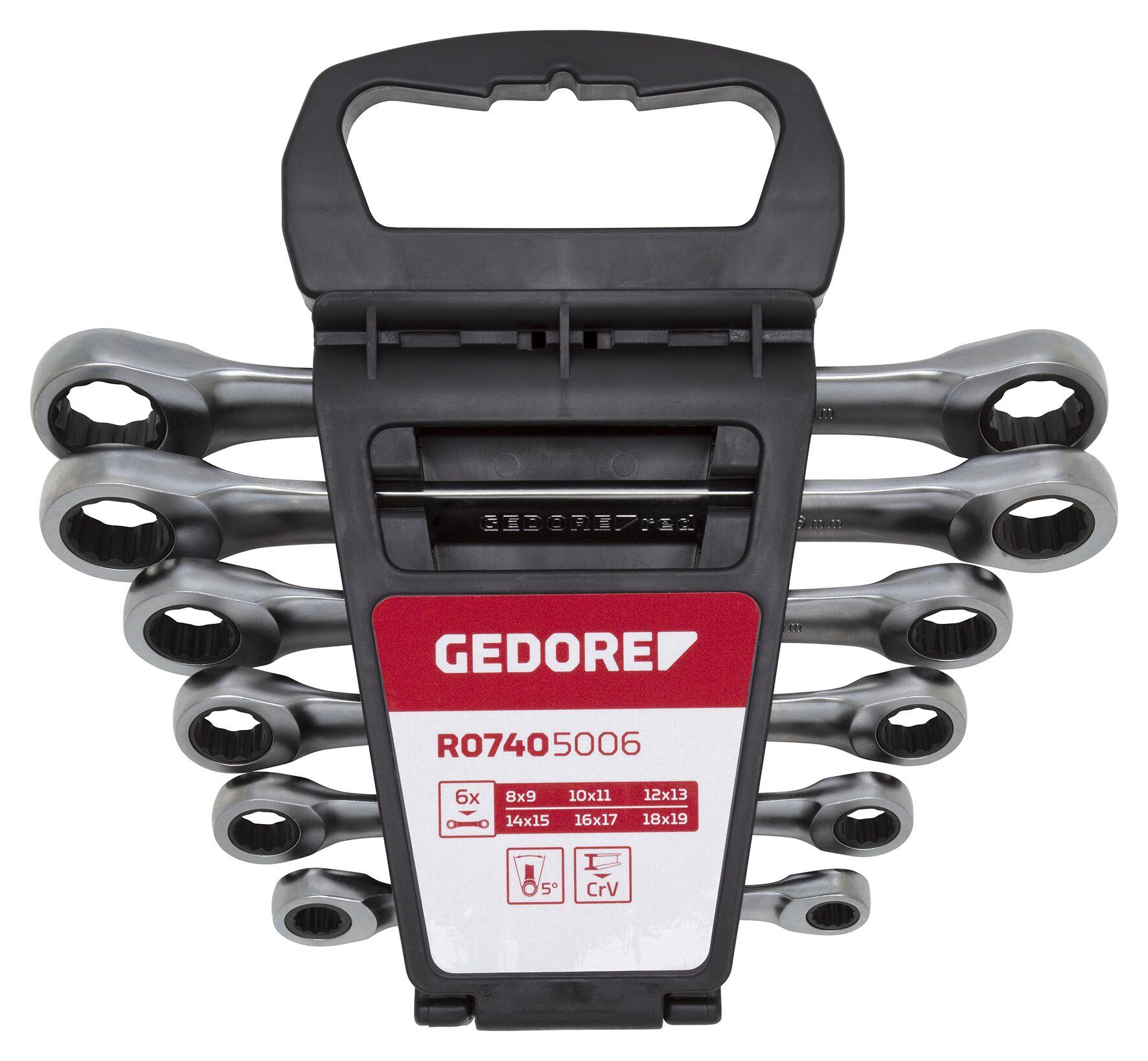 R07405006 Double box ratchet wrench set 6 pieces