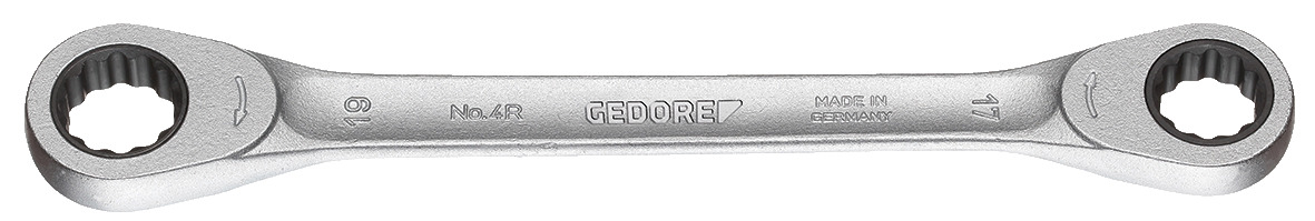 4 R (MM) Double ring ratchet spanner