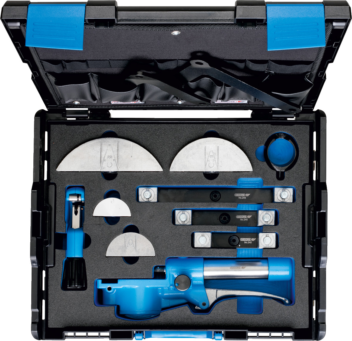 1100-2456 Hand pipe bender set hydraulic, reinforced version, in L-BOXX® 136