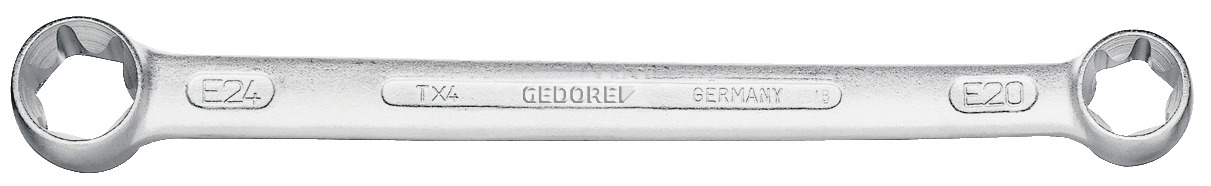 TX 4 Double ended ring spanner straight, for external TX screws